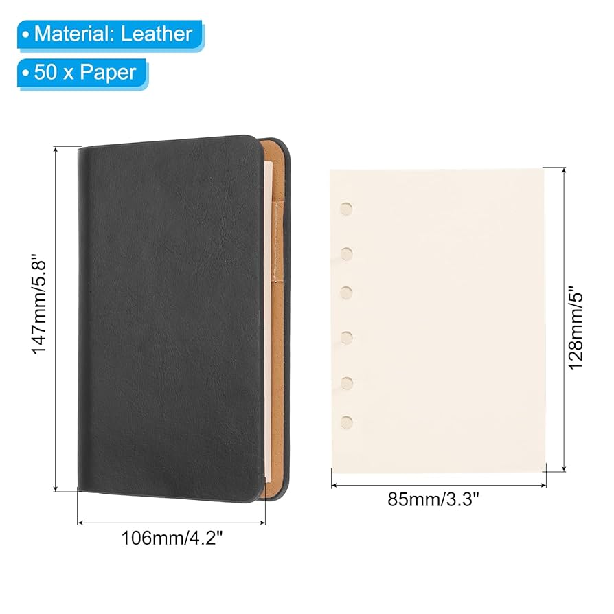 ILLIT バインダー Amazon | PATIKIL 6リングバインダーカバー 2パックA5レザー