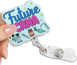 Future CRNA Retractable Glitter Badge Reel with Clip, Funny Badge Holder for Anesthesia Tech CRNA, Anesthesiology Gifts for Nurse Anesthetist, Grad Gifts for Anesthesiologist Student
