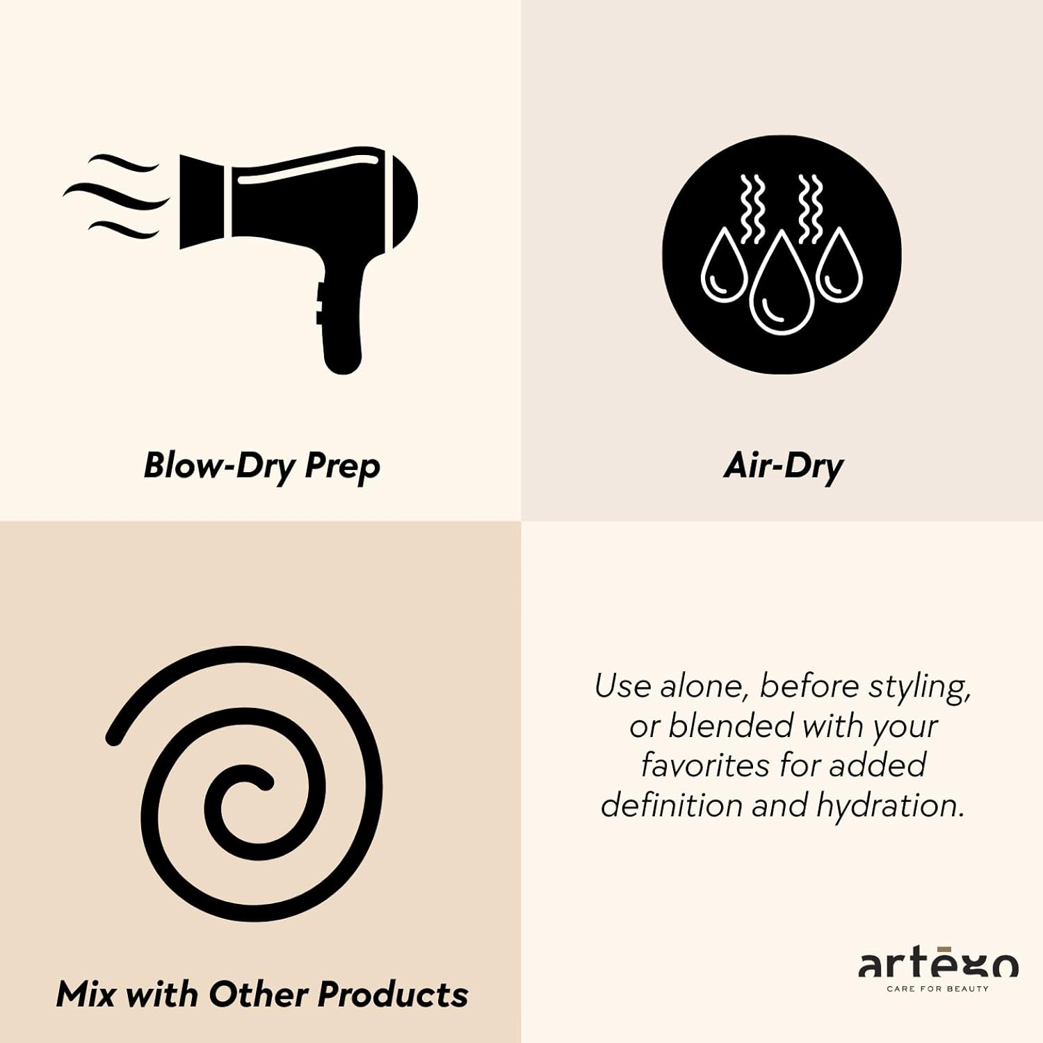 Artègo TOUCH Beauty Primer (6.7 oz) – Leave-In Hair Primer Spray for Heat Protection, Detangling & Frizz Control