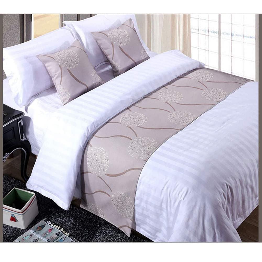 MiduoHu Bed Scarves Bedding Scarf Protection Hotel Bed Runner Soft Home Decoration for Bed Cover Rippling Flower Patterns Bed Spread For Queen Size/Double/Single/King Size Bed