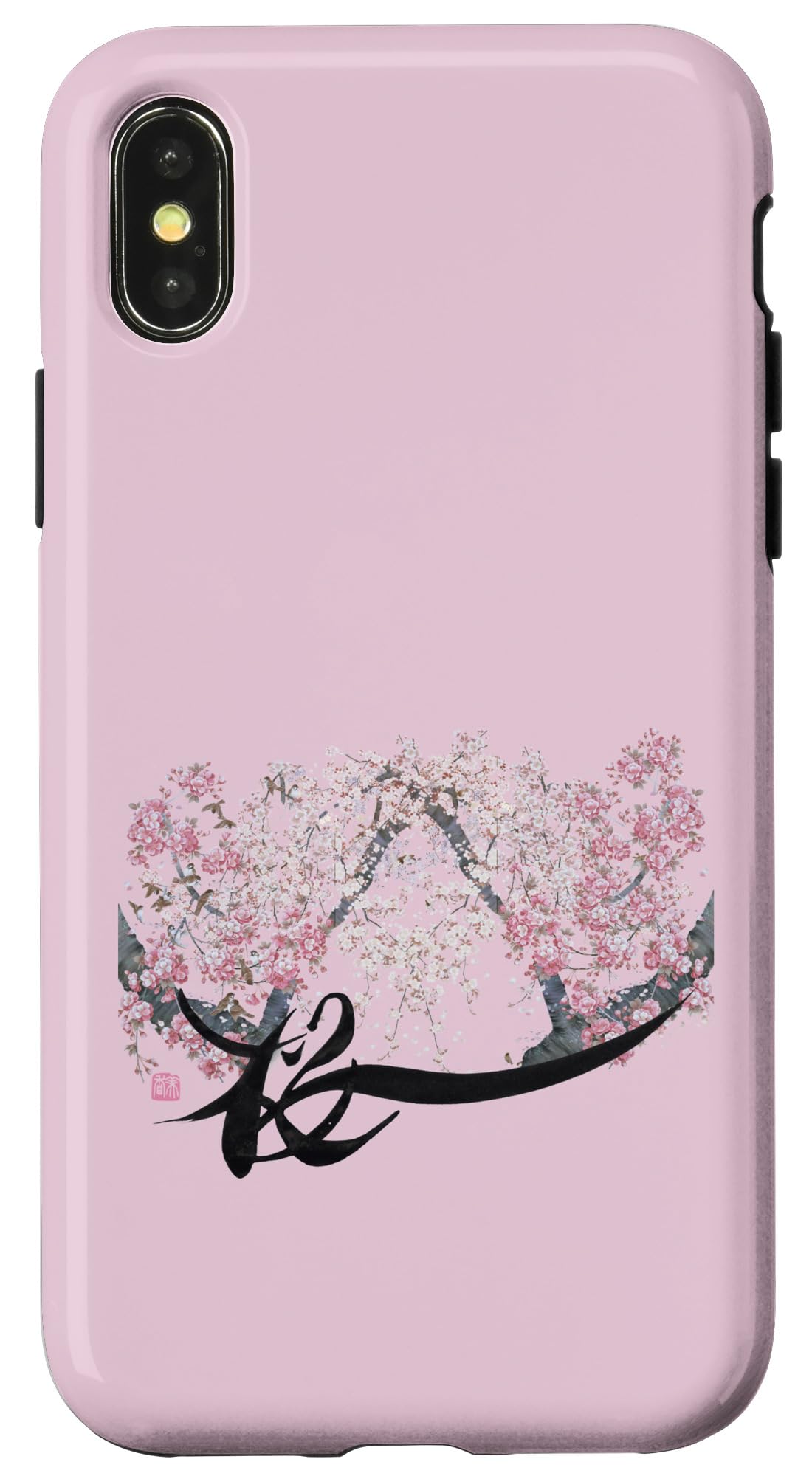 iPhone X/XS Lucky charm_Amulet_Kanji_Sakura_015 Case
