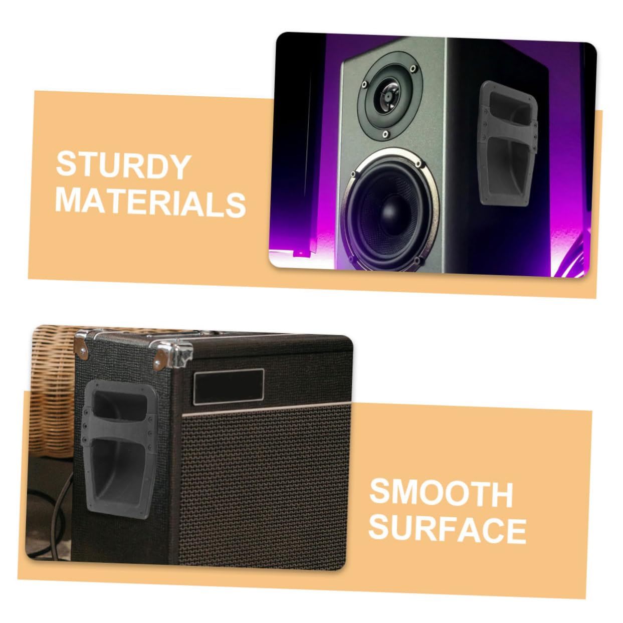 TOYANDONA Maniglia e Forma Semplice in Plastico per Altoparlante 4 Pezzi Nero Pratica e Resistente Design Classico per Sostituzione Maniglia Casse Audio da Palco