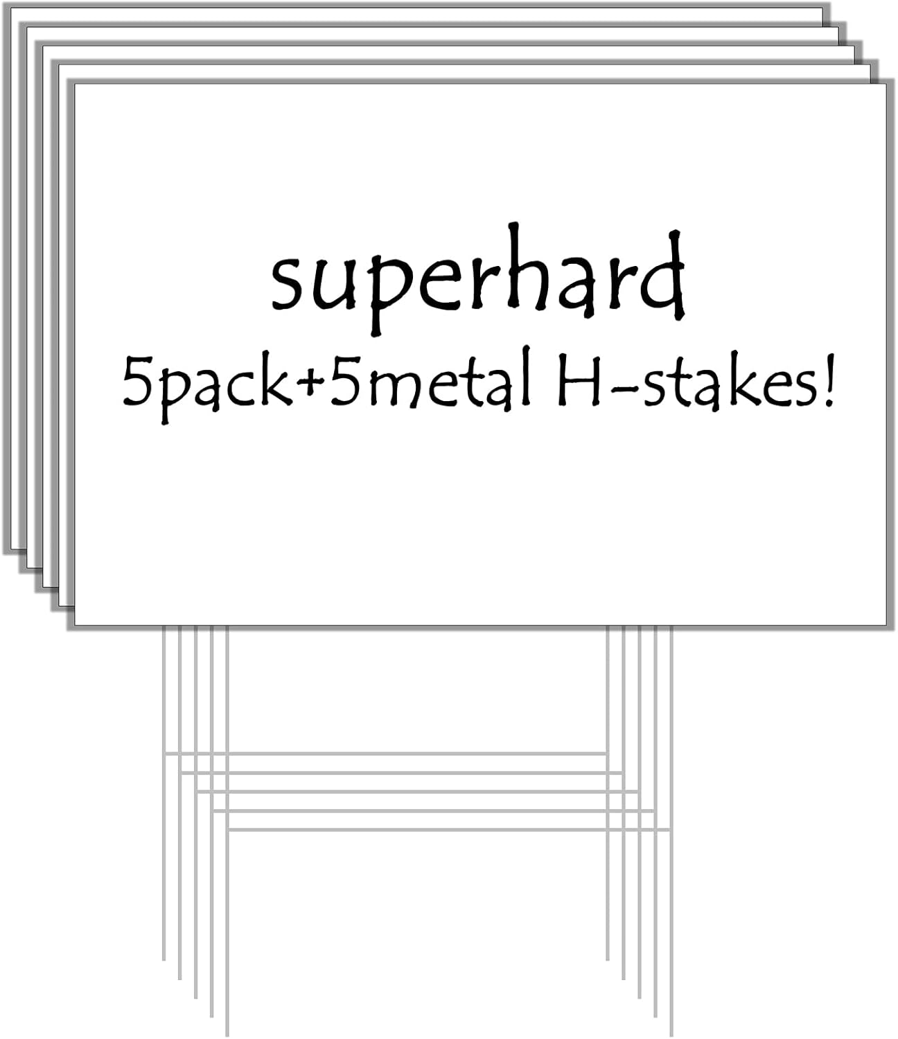 KBUYARKES Blank Yard Signs with Stakes, 5 Pack 12x18 Inches White Plastic Yard Signs with H-Stakes,Suitable for Graduation Yard Signs,Garage Sale Signs,Yard Sale Signs,Custom Signs (White) : Patio, Lawn & Garden