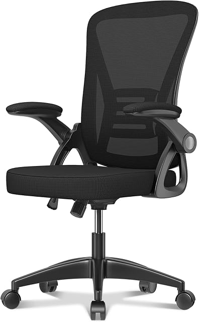 naspaluro Office Chair Office Desk Chair with 90° Flip-up Armrests Adjustable Ergonomic Mesh Chair Conference Executive Swivel Computer Chair with Lumbar Support for Home/Office Use