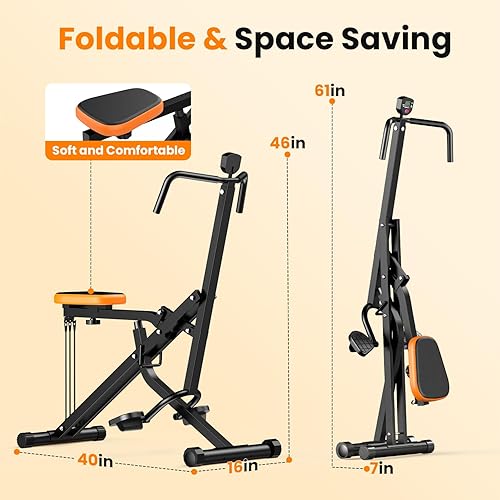 Miniatura 7 de OWLSKY Máquina de remo para sentadillas para entrenamiento en casa, asistencia plegable para sentadillas y entrenador de remo con monitor LCD, 3