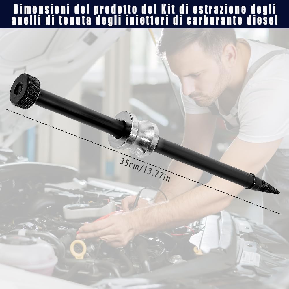 Estrattore rondelle iniettori Diesel, Estrattore di Tenuta per Iniettori Diesel, Strumento di Rimozione Dell'Estrattore di Guarnizioni Diesel, Estrattore per Anello di Tenuta Dell'Iniettore