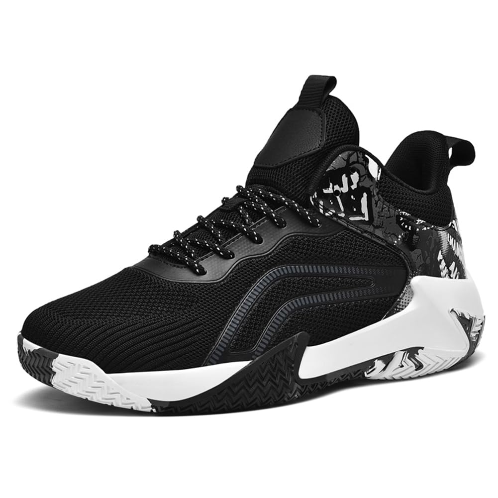 NCNDB Mens Basketball Shoes High Top Sports Shoes for Running Women Non Slip Outdoor Sneakers Black 6/5 US