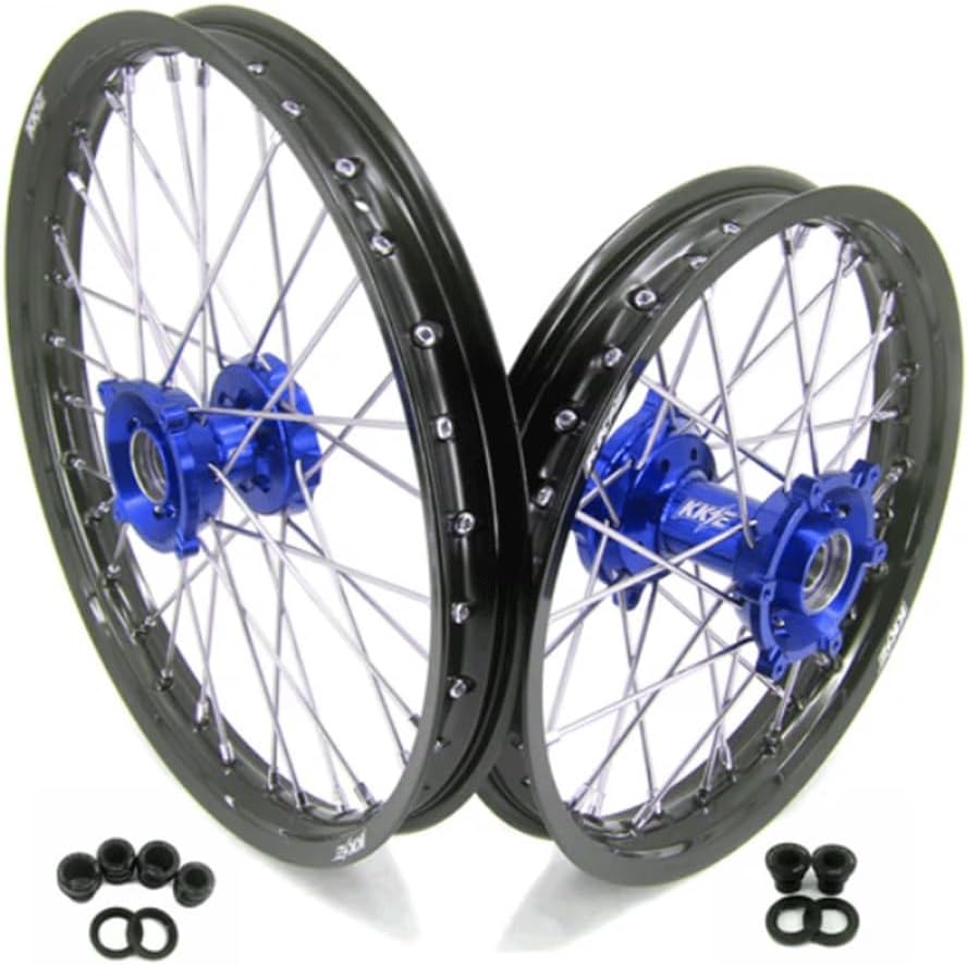 KKE 1.4 * 17” & 1.6 * 14” Big Kid's Complete Wheels Rims Compatible with KTM 85 SX 2025-2026 Husqvarna TC 85 Gas Gas MC 85 2025-2026 Mini Bike Blue Hub