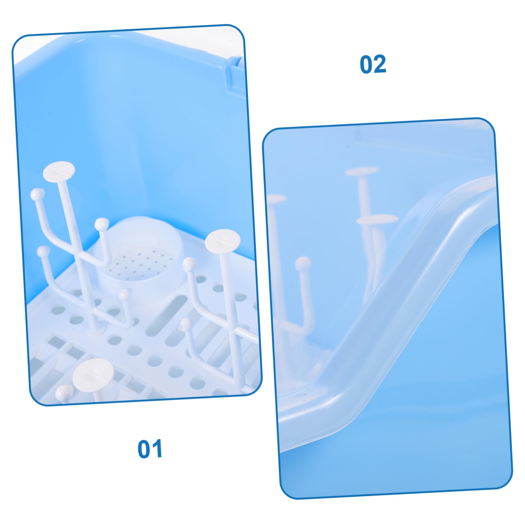 BESTonZON Boîte De Rangement pour Biberons Étagère De Séchage Pratique pour Vaisselle Couvercle Anti-poussière Design Compact Et Capacité De Stockage Élevée Idéale pour Garder Les