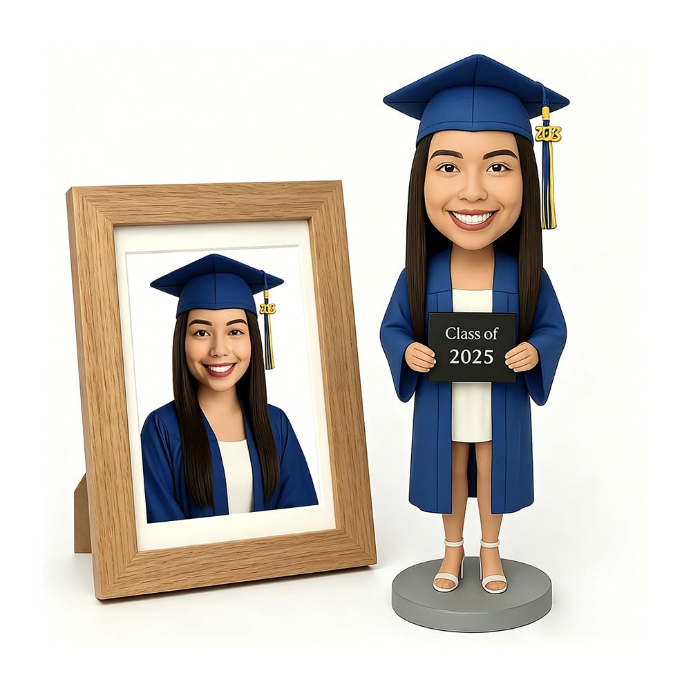 Custom Bobblehead,Graduation Gift,Unique Handmade Bobbleheads Figurine,Action Figure Based on Your Photo,Gifts for Any Occasion(Proof Image Sent Before Crafting Begins)