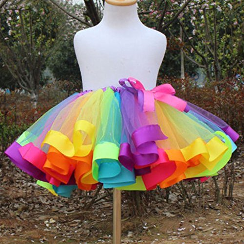 Buy Phenovo Girls Lovely Colorful Tutu Skirt Rainbow Tulle Tutu Mini