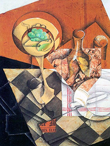 Flekmanart Fruit Peel And Carafe By Juan Gris Geometric Abstract Cubism Accent Tile Mural Kitchen Bathroom Wall Backsplash Behind Stove Range Sink Splashback One Tile 6"X8" Ceramic, Matte #TOP26