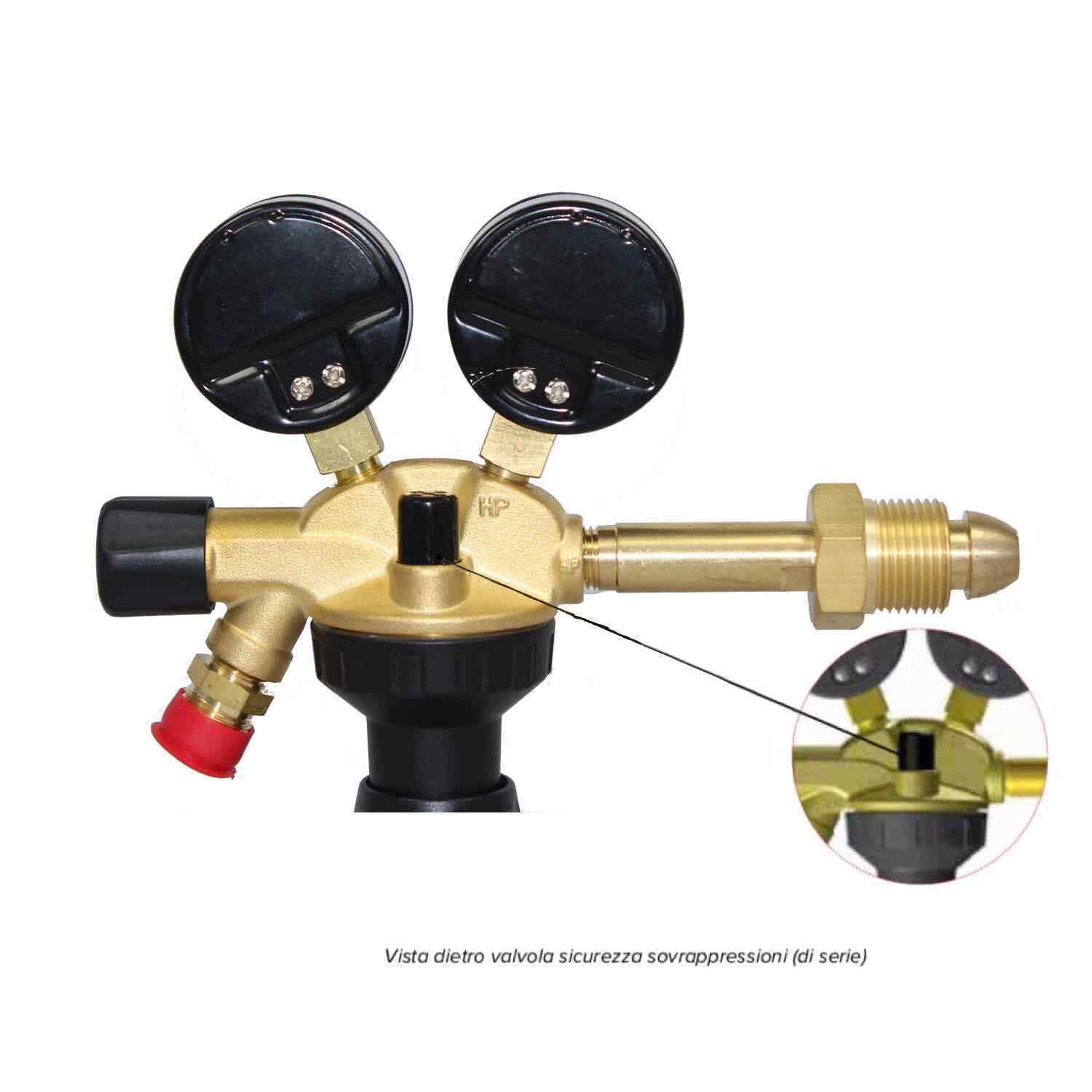 Réducteur GCE MUJELLI BASECONTROL avec 2 manomètres pour oxygène 230/10 bar G3/8"