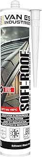VE-INDUSTRIES SOFI-ROOF Bitumen Dichtmasse – Dachabdichtung – Kaltverarbeitbarer Bitumenkleber – UV- & wetterbeständig – 300 ml Kartusche – schwarz – Faserverstärkt