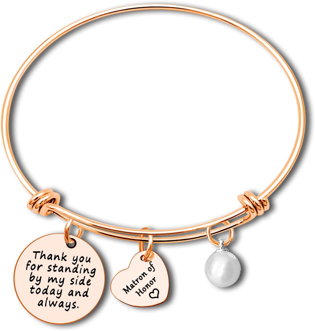 Dabihu Matron of Honor Bridesmaid Gifts from Bride Matron of Honor Proposal Gifts Wedding Gift for Best Friends Sister Wedding Party Gifts Rose Gold Adjustable Appreciation Gifts