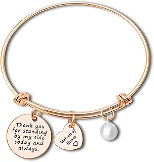Matron of Honor Bridesmaid Gifts from Bride Matron of Honor Proposal Gifts Wedding Gift for Best Friends Sister Wedding Party Gifts Rose Gold Adjustable Appreciation Gifts