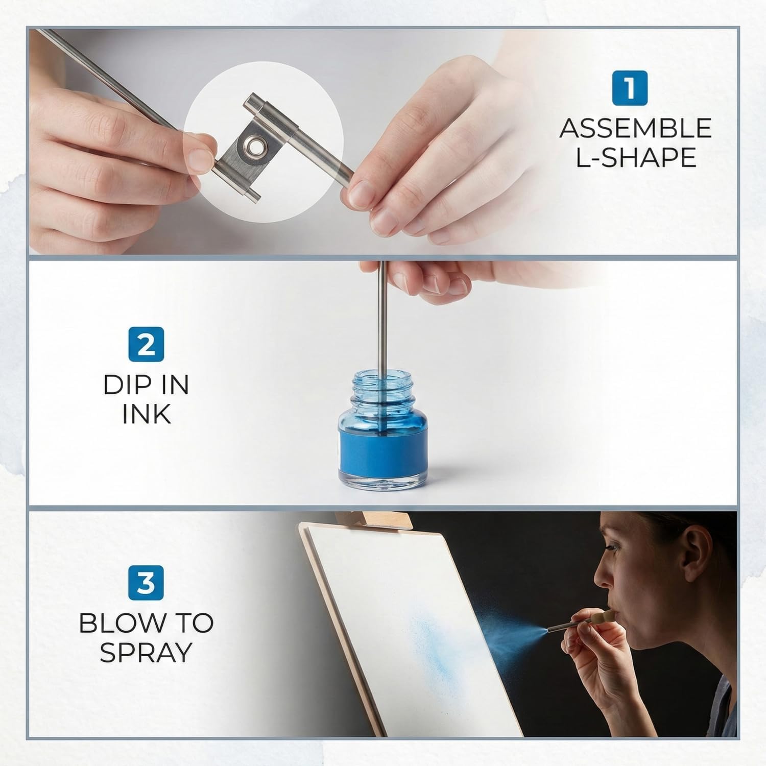 Art Advantage Mouth Atomizer 8 Inch Nickel-Plated Brass, Folding Spray Atomizer for Fixatives, Varnishes, Airbrush Effects and Fine Art Applications