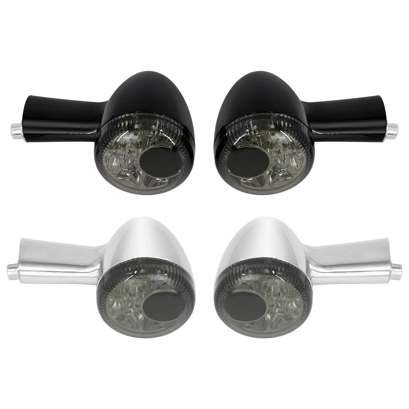 Intermitentes para Harley para Sportster 883 Iron XL1200 48 para Roadster Super Low 1992-2022 Intermitentes Traseros para Motocicleta Luces De Freno LED Lámpara señal(Cromo)