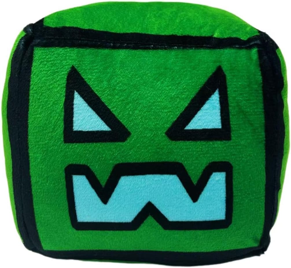Geometry Plush Toys,4.7Inch Cube Volume Wood Stuffed Animal Plushie Doll Toys Kids Gift and Festival Decoration (AngerGreen)