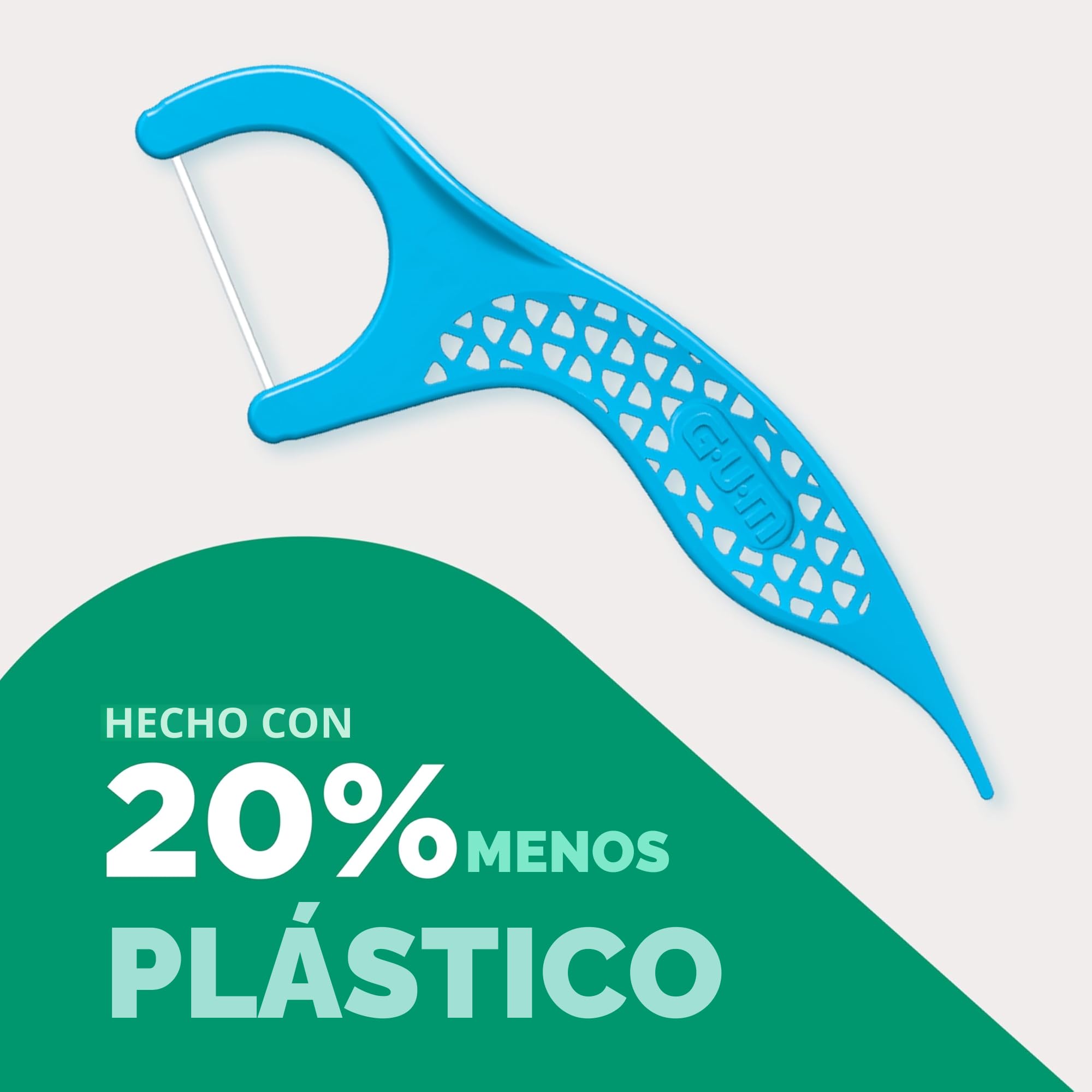 GUM EASY-FLOSSERS | Aplicadores de hilo dental | Elimina la placa y los restos de comida entre los dientes | Recubiertos con flúor y vitamina E | 3x90 aplicadores