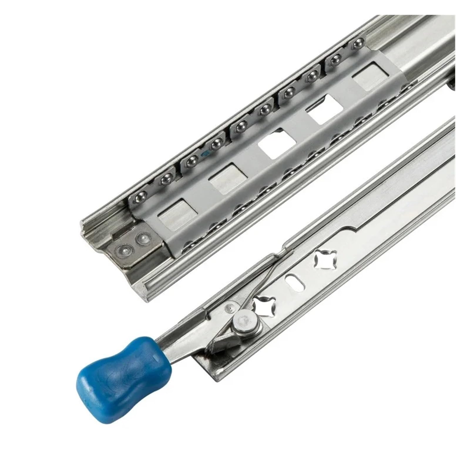 Guías deslizantes for cajones con bloqueo de 53 mm de ancho, capacidad de 120 kg for servicio pesado, riel telescópico con rodamiento de bolas liso, 1 unidad(850mm)