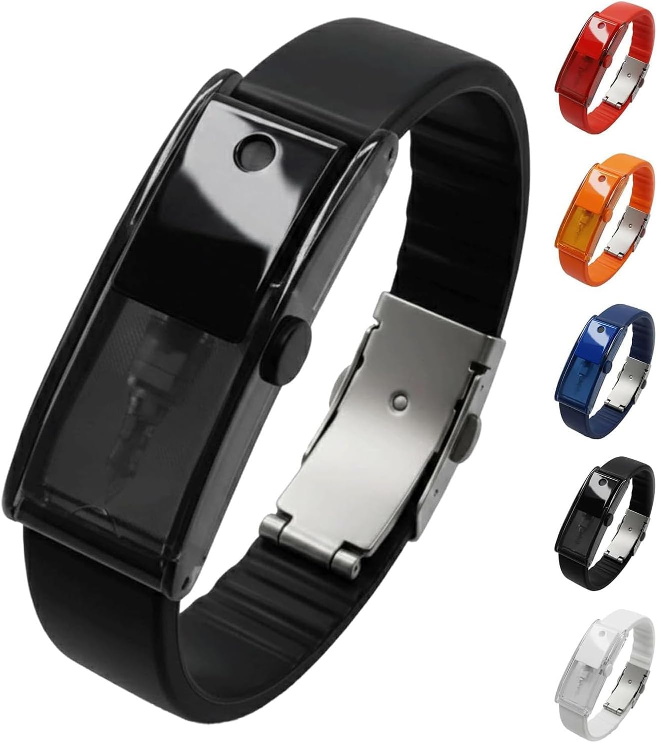 Fragrance Atomizer Bracelet, Refillable Perfume Diffuser Wristband Unisex (Black)
