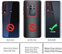 Vista 2 de Osophter Funda para Moto One Action, Moto P40 Power Funda transparente con esquinas reforzadas TPU absorción de golpes Flexible para Motorola One