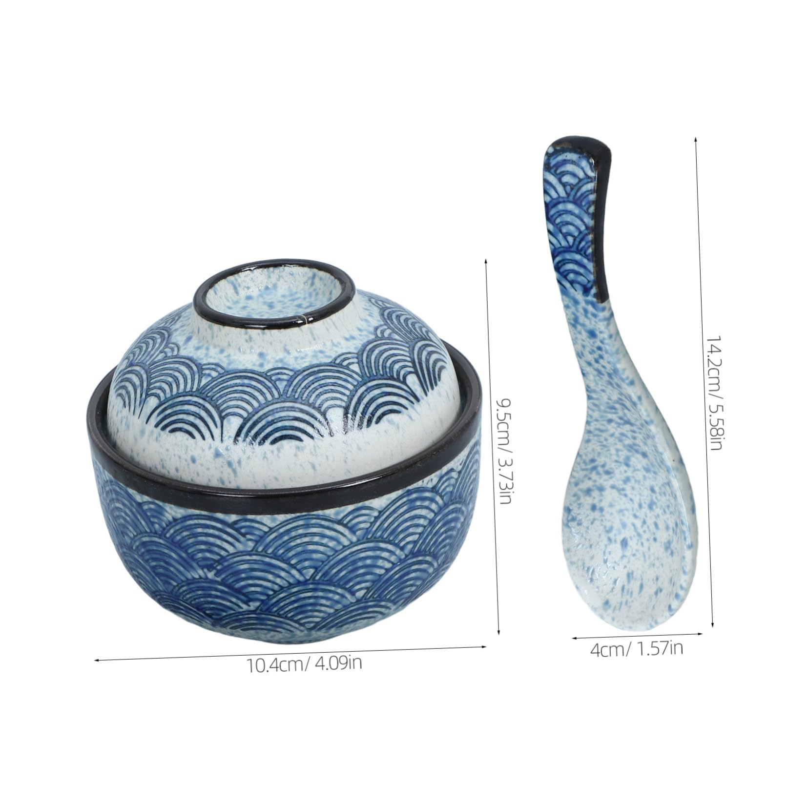 MISO SCHüssel-Set aus Keramik, mikrowellengeeignet, 5 Eintopftöpfe aus Steingut mit Deckel, kleine Nudel- und Suppenschalen für Ramen, Reis und Dampfgaren, perfekt für den Haushalt