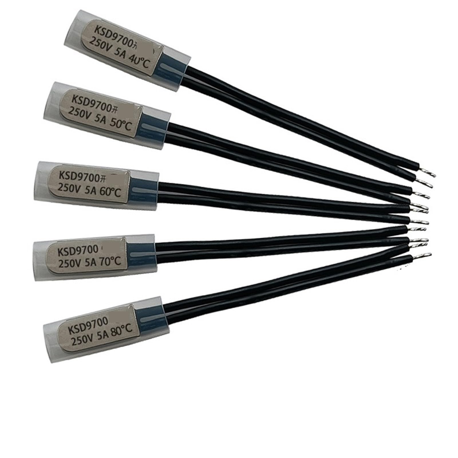 Npcyktslp 5A-Plastic-Nc Ksd9700 40C-150C Thermostat 5A/10A/16A 45C 50C 85C 90C 95C 150C Bimetal Disc Temperatures Switch Nc/No Thermal Protector(,50C)