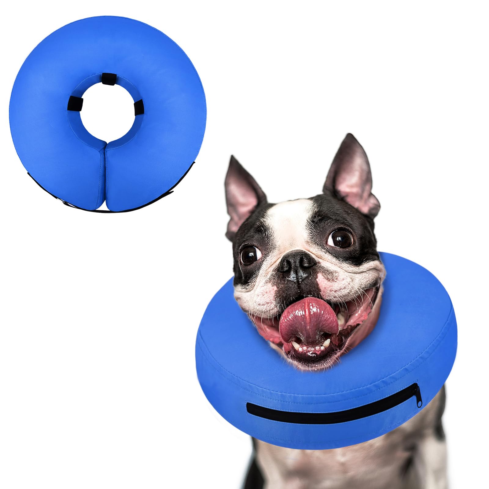 Supet Inflatable Dog Cone Collar Alternative After Surgery, Doggie Neck Donut Collar Recovery ECollar for Post Surgery, Soft Dog Cone for Small Medium Puppies Cats