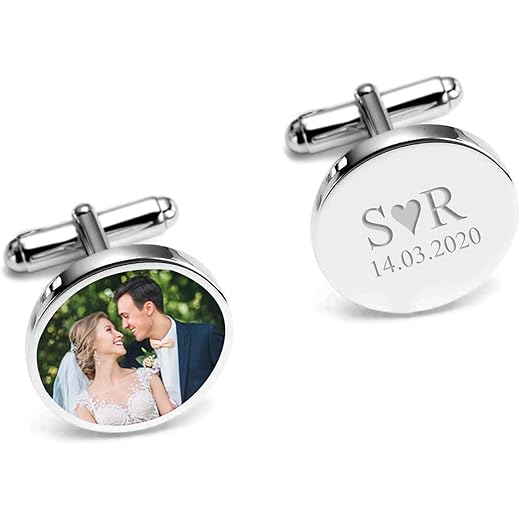 Personalized Silver Photo Cufflinks