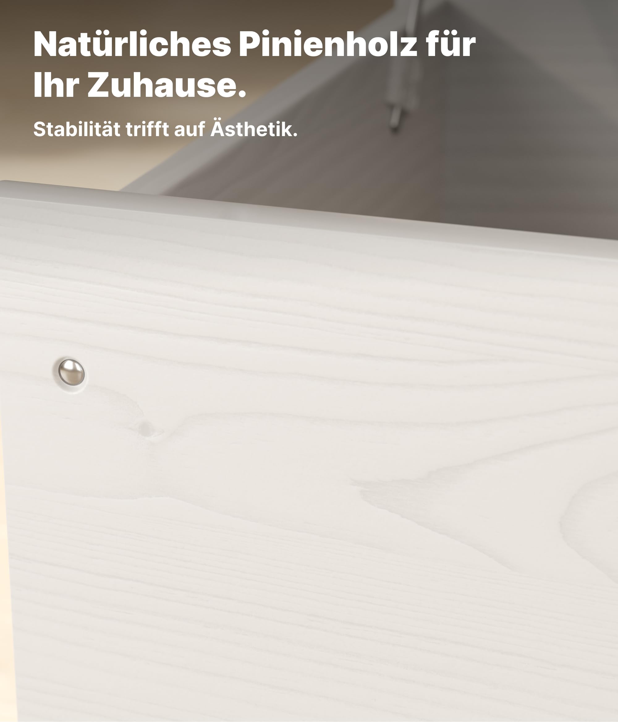 KMH® Premium Spielzeugkiste Holz Weiß mit 4 Doppelrollen und Deckel, 70L Spielzeugtruhe aus massivem Pinienholz, Sitztruhe Holztruhe Aufbewahrungsbox Kinderzimmer Stangenscharnier 73x40x43,5 cm