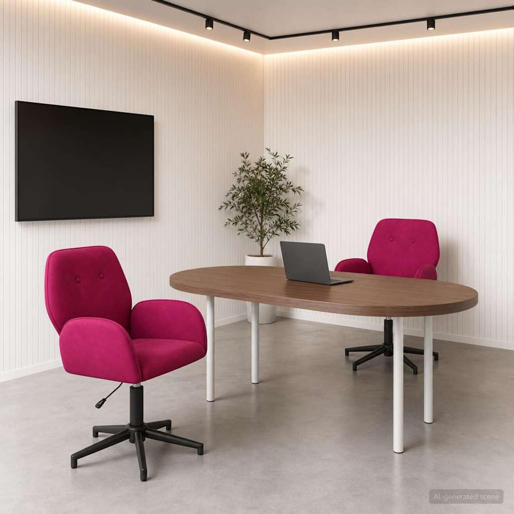 2 sillas giratorias de terciopelo rojo vino, 54 x 55 x 90 cm, con altura ajustable y función giratoria de 360 grados, silla de oficina ergonómica para oficina en casa, estudio, con