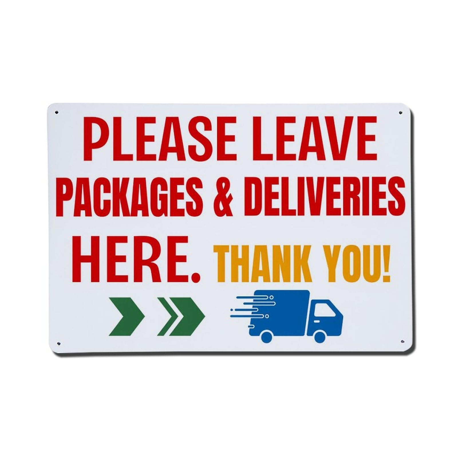 Please Leave Packages Deliveries Here Thank You Vintage Tin Sign Retro Metal Wall Decor Metal Poster, Home Bar Garage Farmhouse Cafe Wall Art Decoration 8x12Inches