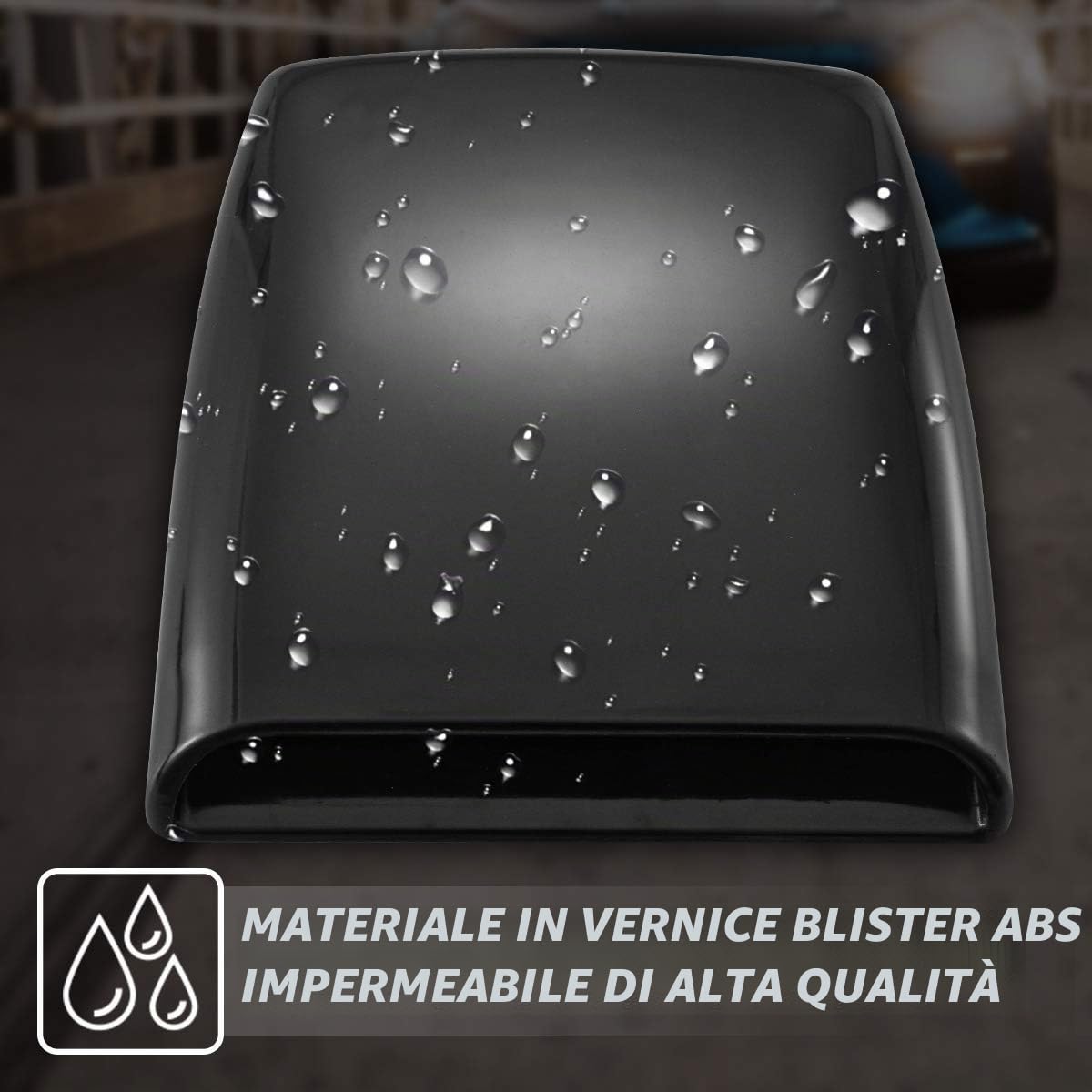 KaTur - Copertura decorativa universale per presa d’aria, per motori turbo, da applicare sul cofano dell’auto