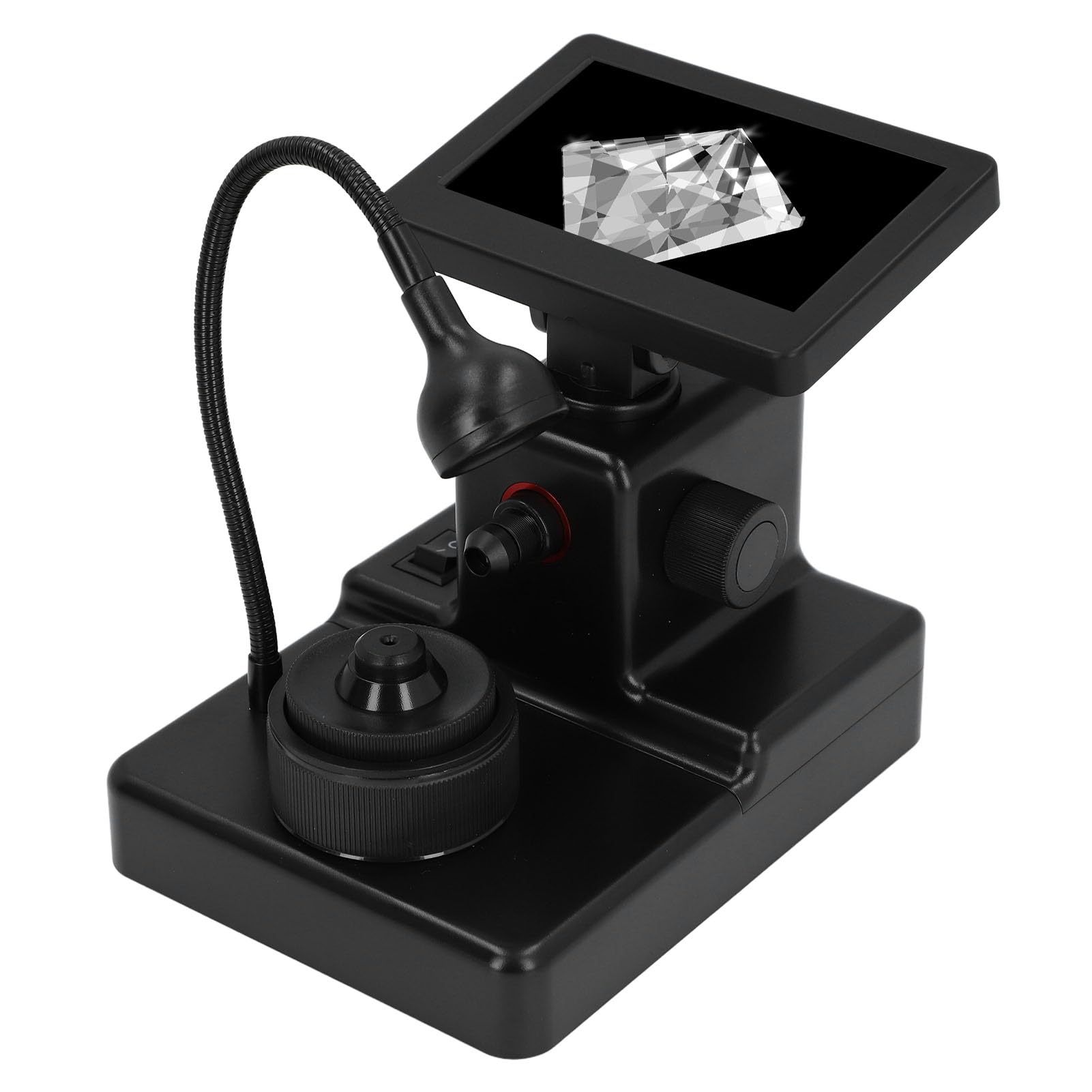Eujgoov Microscopio Digital, Lupa de Inspección de Joyas ABS con Aumento de 1000X, LCD de 4,3 Pulgadas, Resolución 1280x720, Visor Tipo C para Observación de la Piel de Plantas de Joyería