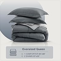 Vista 127 de satisomnia Queen Comforter Set Grey, Soft Seersucker Comforters Queen Size Bed, 3 Pieces Lightweight Down Alternative Bedding Comforter Full Sets