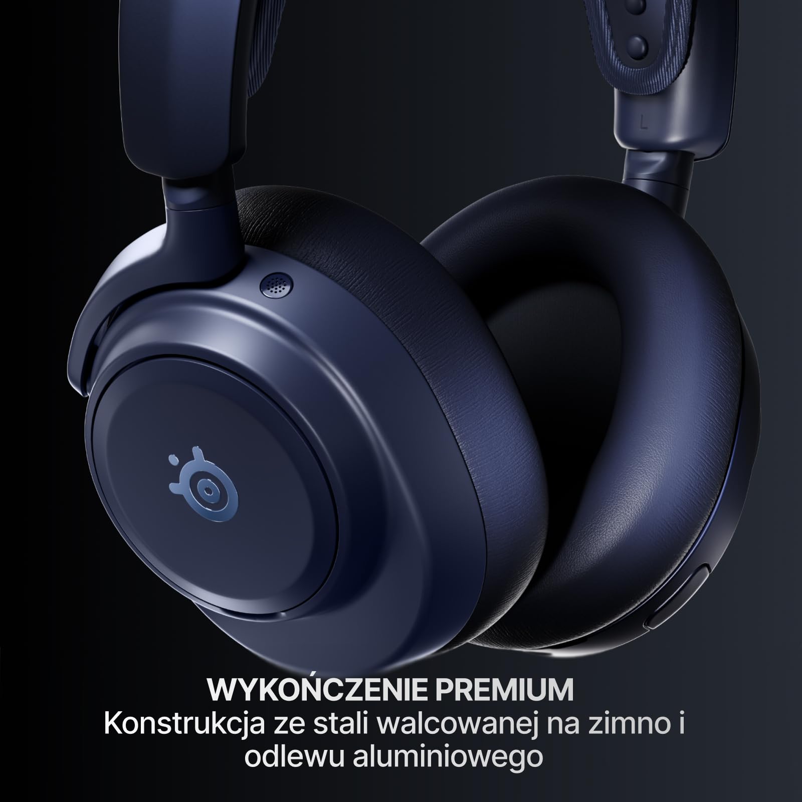 SteelSeries Arctis Nova Pro Omni – Bezprzewodowy dźwięk Hi‑Res, 96kHz/24bit, ANC, mikrofon ClearCast Pro, redukcja szumów AI, aplikacja mobilna, Mix 2,4GHz + BT, OmniPlay PC+PS5+Xbox – Midnight Blue