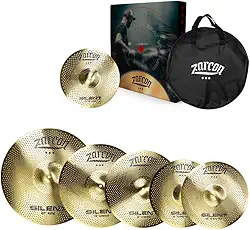 Kit 5 Pratos de Bateria Zarcon Silent Set-E com Bag