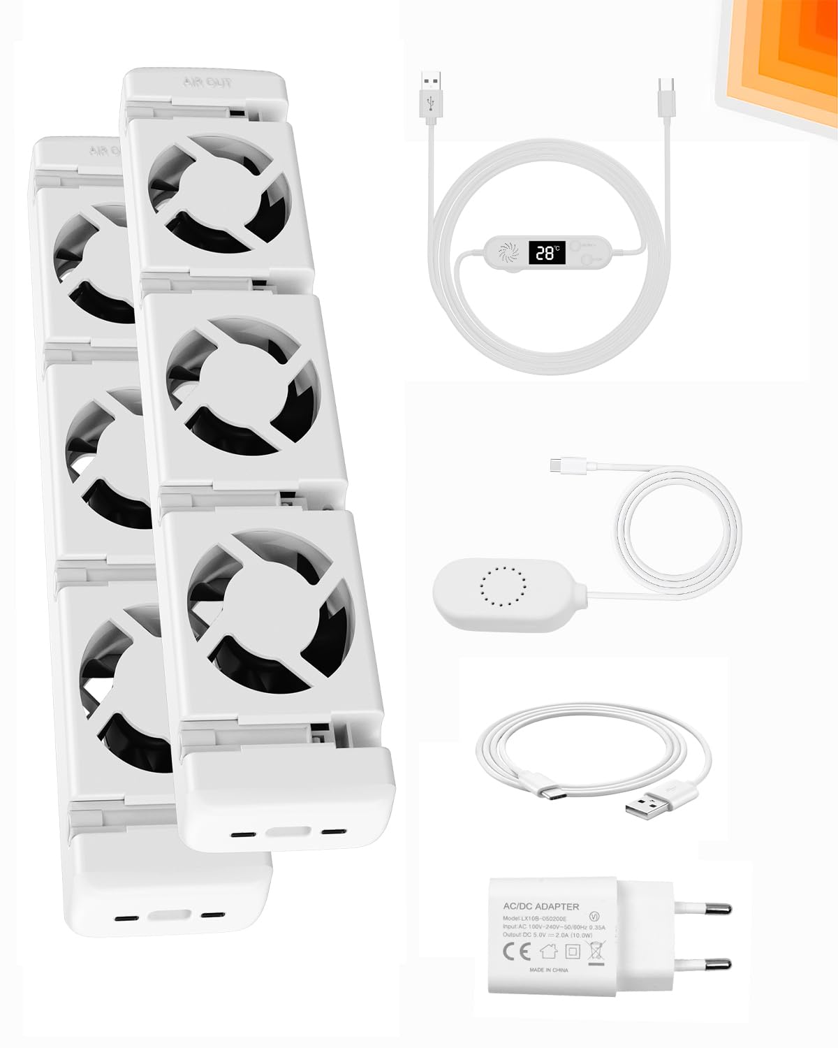 TEOV Heizkörper Ventilator 2026 Smart - Einstellbare Geschwindigkeit, Ultra-Leiser Heizverstärker mit Thermostat, Spart bis zu 25% Heizkosten (3er Set, 2 Pack)