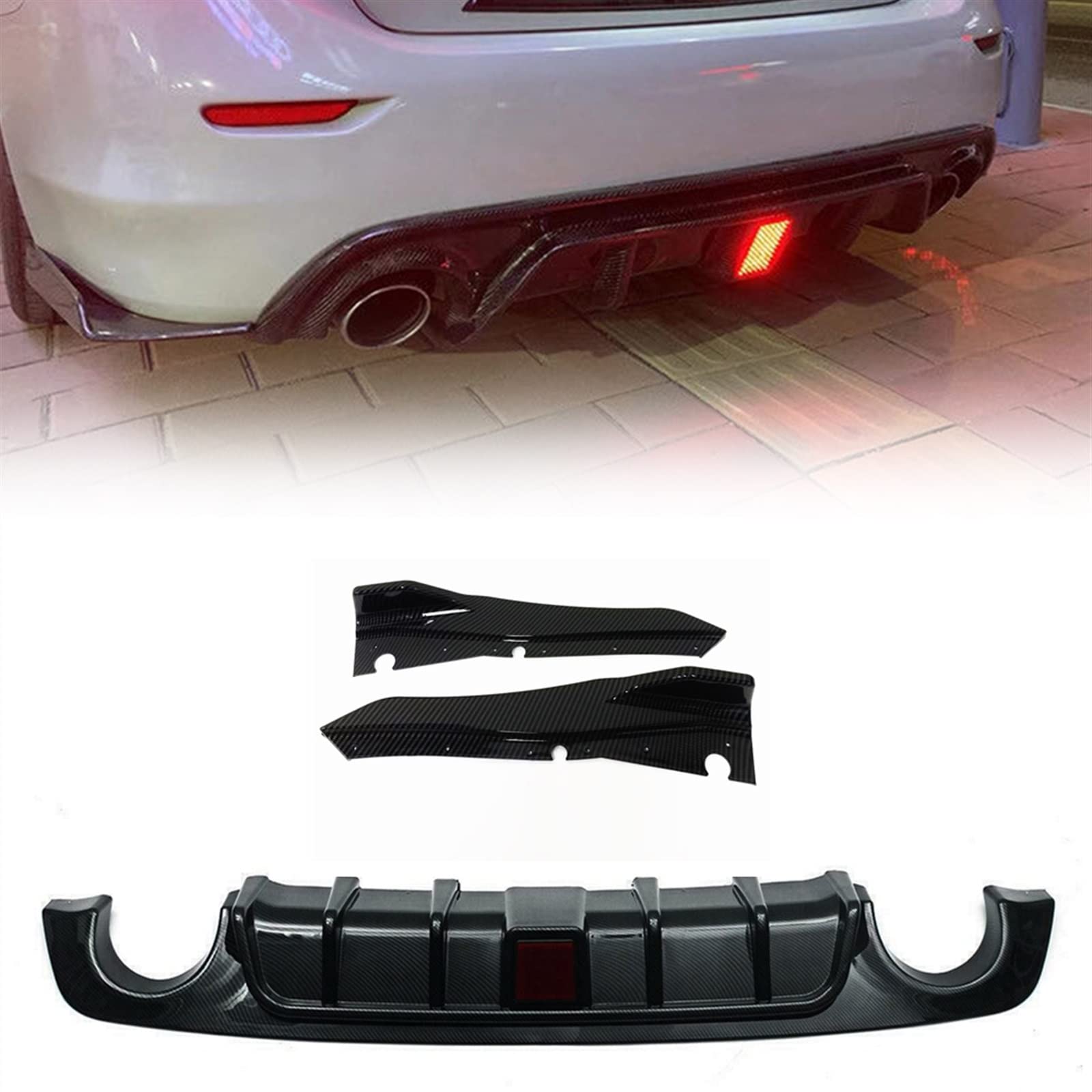 Diffuseur arrière LED et séparateur de spoiler pour Infiniti Q50