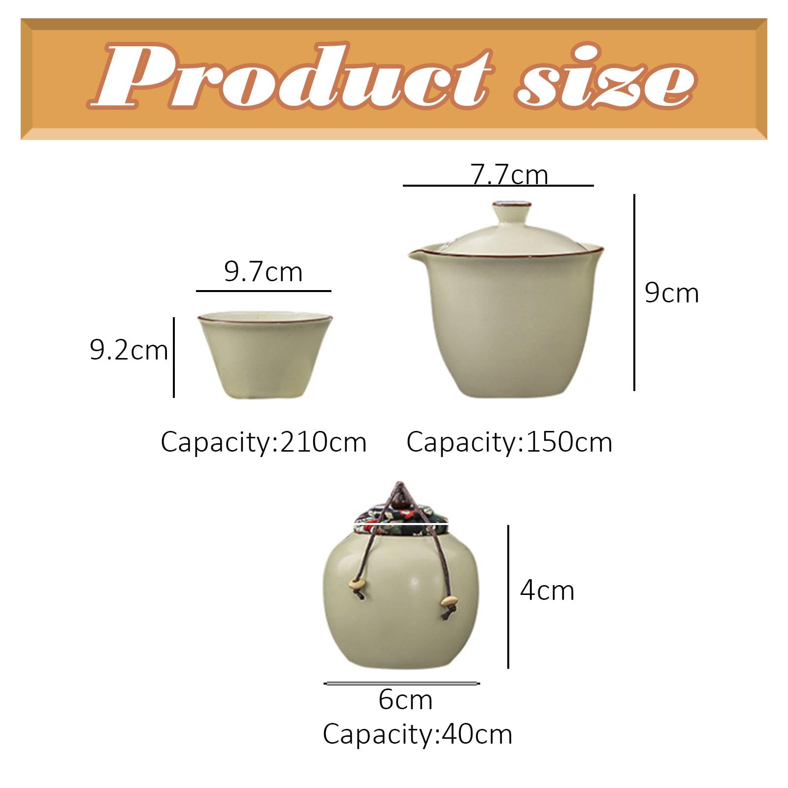 Przenośny podróżny zestaw czajniczek, ceramiczny zestaw do herbaty Gaiwan na ceremonię parzenia herbaty Kung Fu, idealny do biura, na piknik, do kampera i na kemping, zawiera niezbędne akcesoria