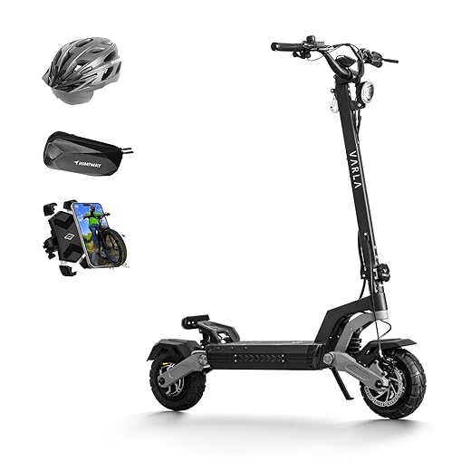 Varla Eagle One Powerful Off-Road Electric Scooter, Dual 1000W(Peak 1600W) Motor, 52V/20.8Ah Battery, 42 Miles Range 40MPH, 10Inch Tire, Dual Hydraulic Brake&Shock Absorption