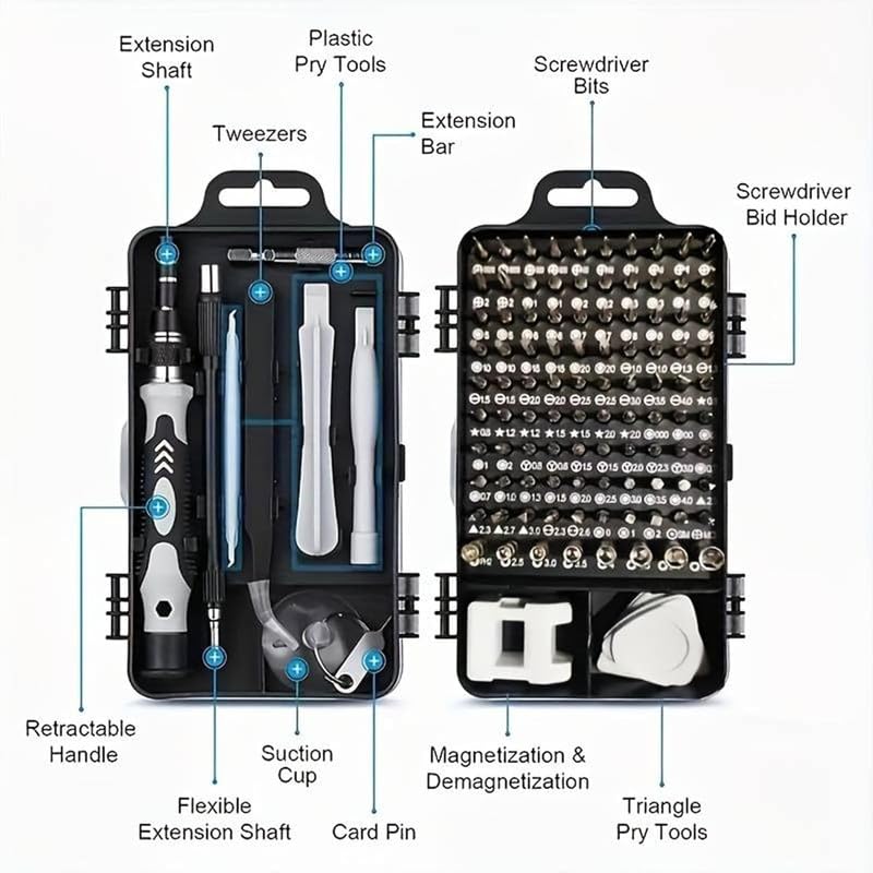 Image of 115 In 1 Multifunctional Precision Portable Screwdriver Set for Electronics, Watch, Computer Repair | Hand Tools | Screwdrivers & Nutdrivers