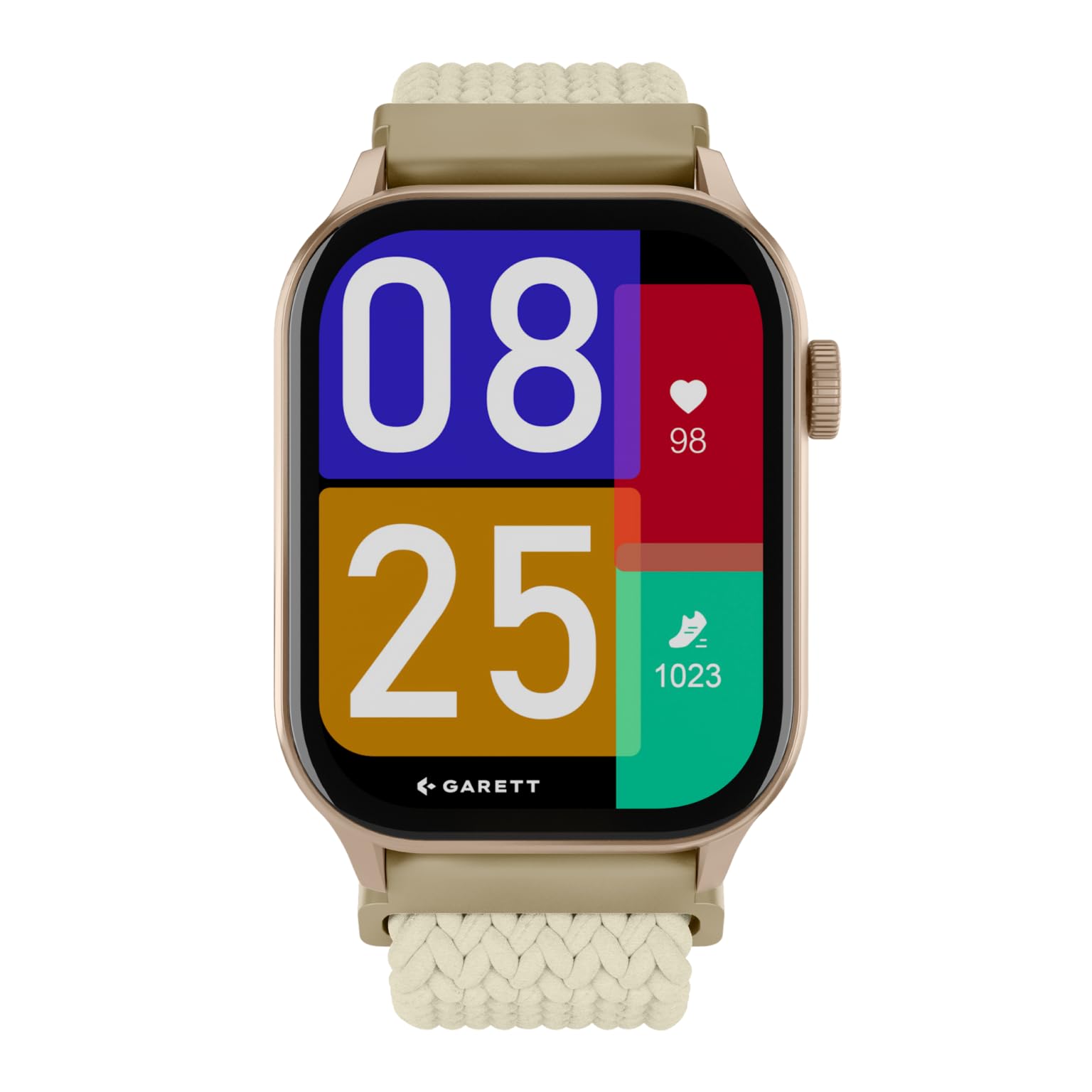 garett Smartwatch zegarek fitness – z Gorilla Glass AMOLED – funkcja płatności NFC – Bluetooth telefonia tryby sportowe – unisex – z 2 bransoletkami – Activity 3 Gold