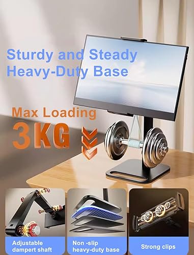 Miniatura 3 de Soporte de monitor portátil para pantalla de 12 a 17.3 pulgadas, soporte de metal, base de pantalla universal expandible de 12.9 pulgadas, soporte