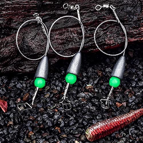 Thkfish Fishing Weights Bullet-Weights Carolina Ready Rigs Pre Rigged Carolina Rigs 1/5Oz 10Pcs #TOP7
