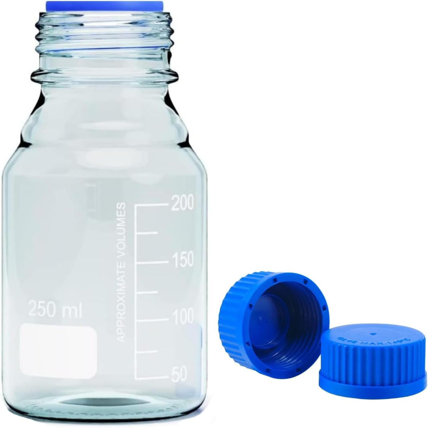 QOAEZK 250ml Reagent Media Bottle, Graduated Glass Round