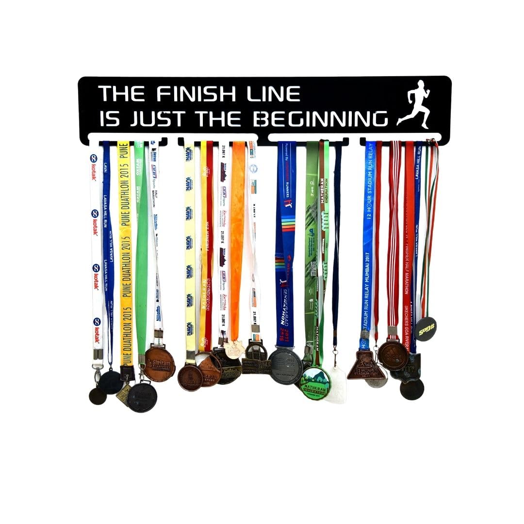 MEDALLIST The Finish Line is Just The Beginning 30 inch Medal Hanger, Medal Holder Display Hanger Rack Medals Black Medal Holder Wall Mount Medal Frame by MEDALLIST (B0CK8D1V2R) Amazon Price History, Amazon Price Tracker