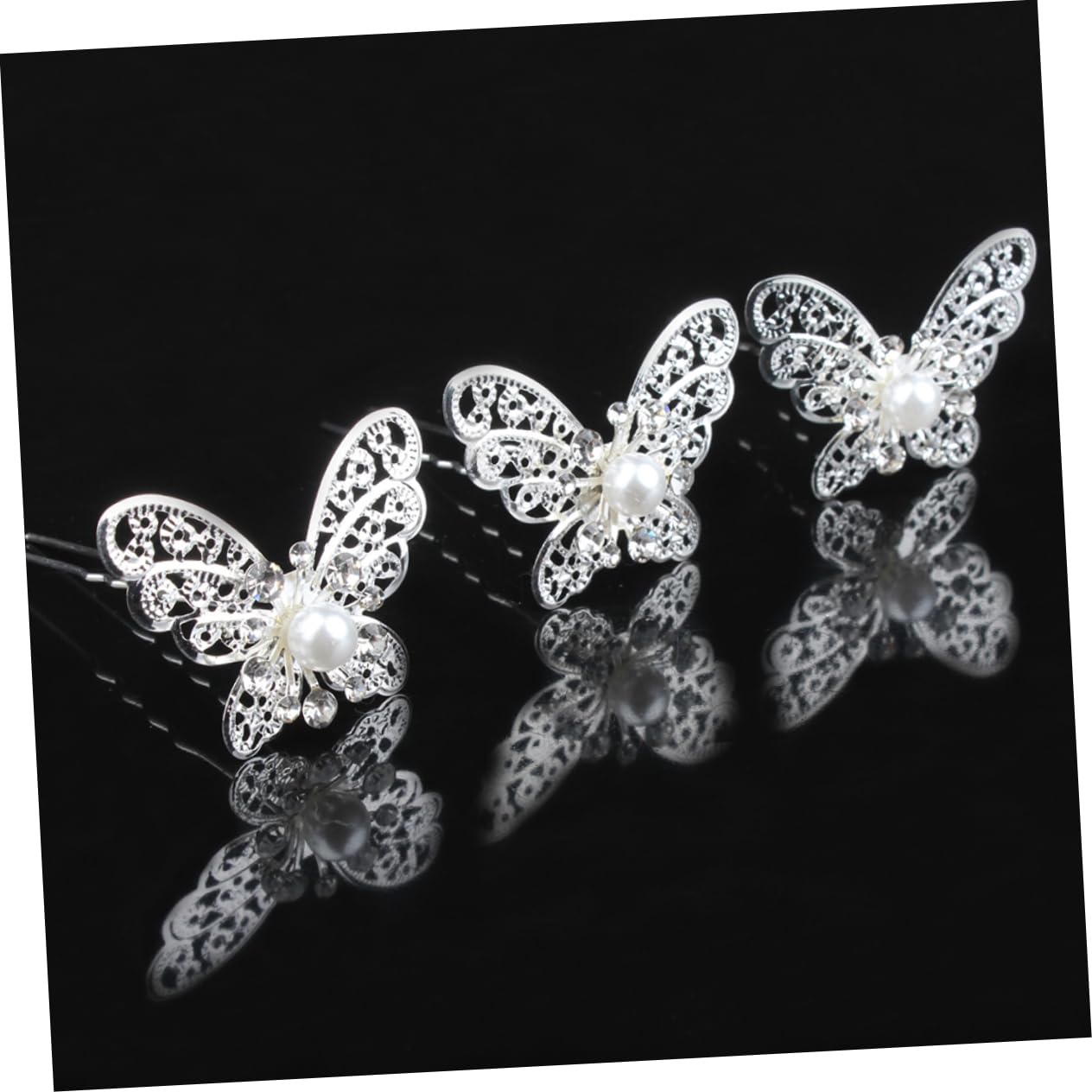 FRCOLOR 60pezzi Fermagli Per Sposa Con Perle e Cristalli Accessori Eleganti Per Cerimonia e Matrimonio Argento